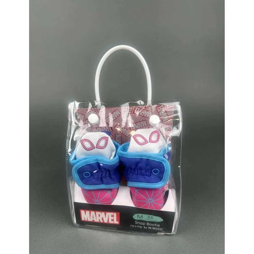 Marvel Robeez Infant Ghost-Spider Snap Booties Pink/Blue 3-6 Months One Pair NEW